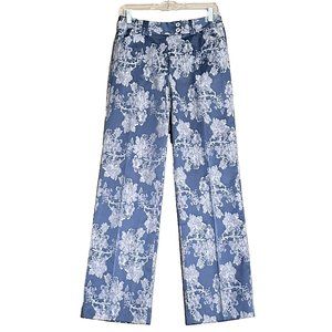 Peck & Peck Collection - Size 4 - Blue Dress Pants with Gray Roses